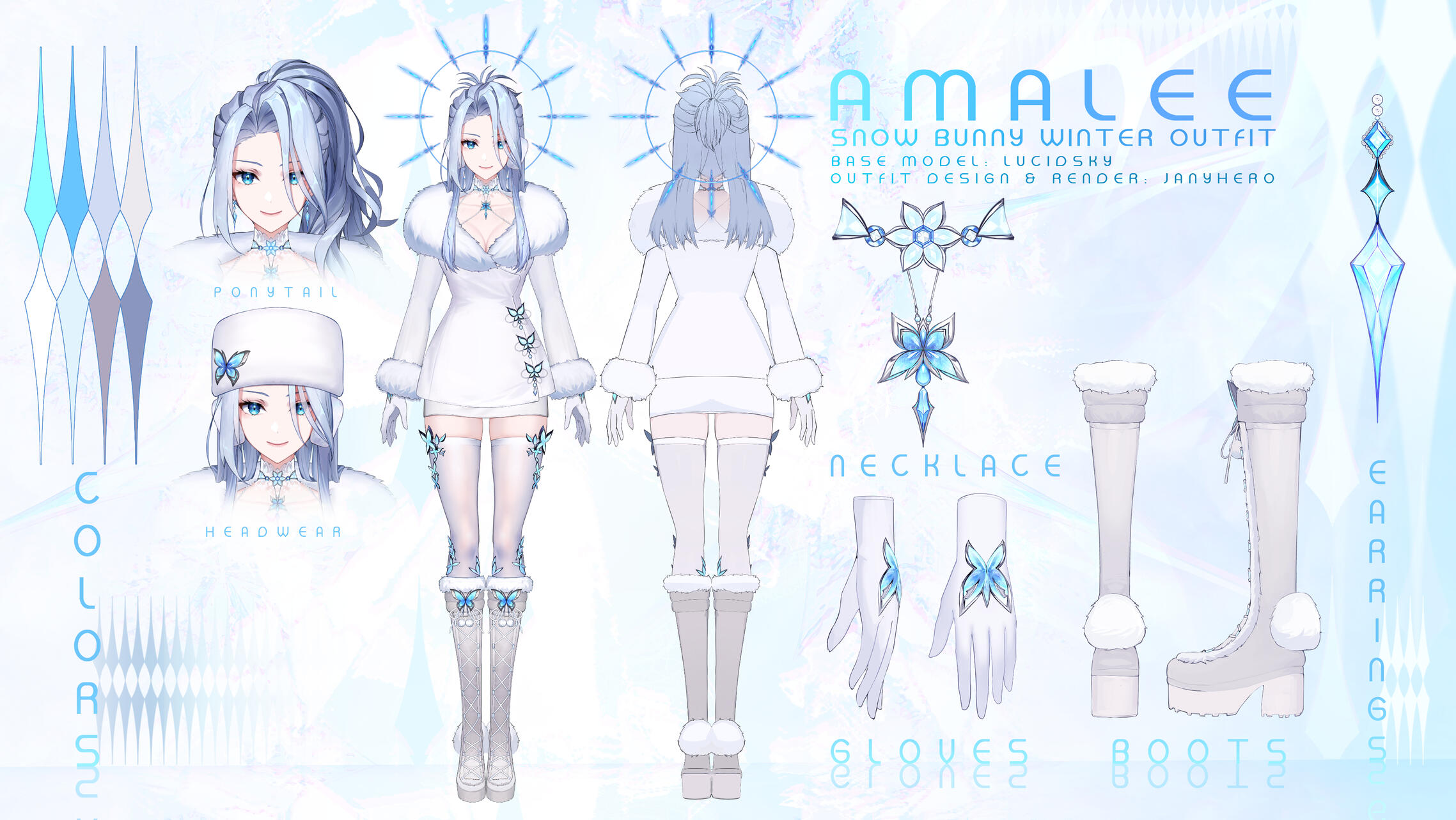 Amalee Snow Bunny Winter Outfit Character Sheet